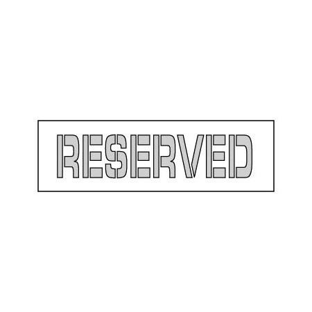 National Marker Co Parking Lot Stencil 21x4 - Reserved PMS43 | Zoro